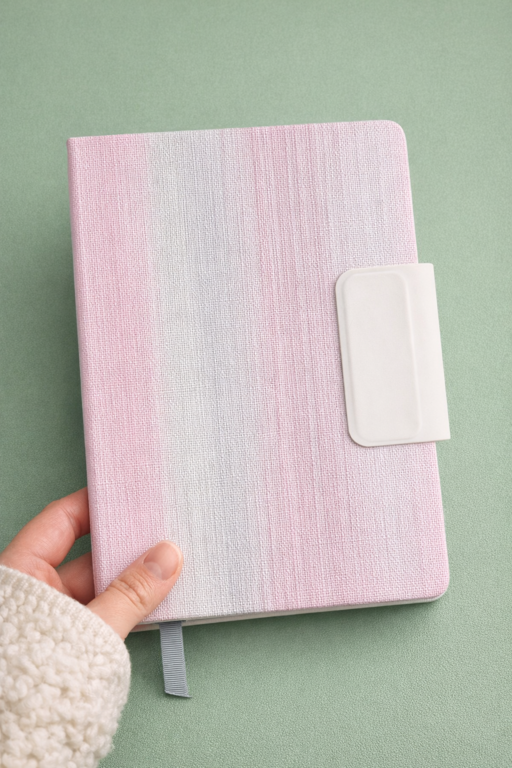A5 Gradient Notebook with Magnetic Closure & Satin Ribbon Bookmark